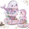 GRULLIN Pink Under the Sea Cupcake Stands, Ocean Baby Shower