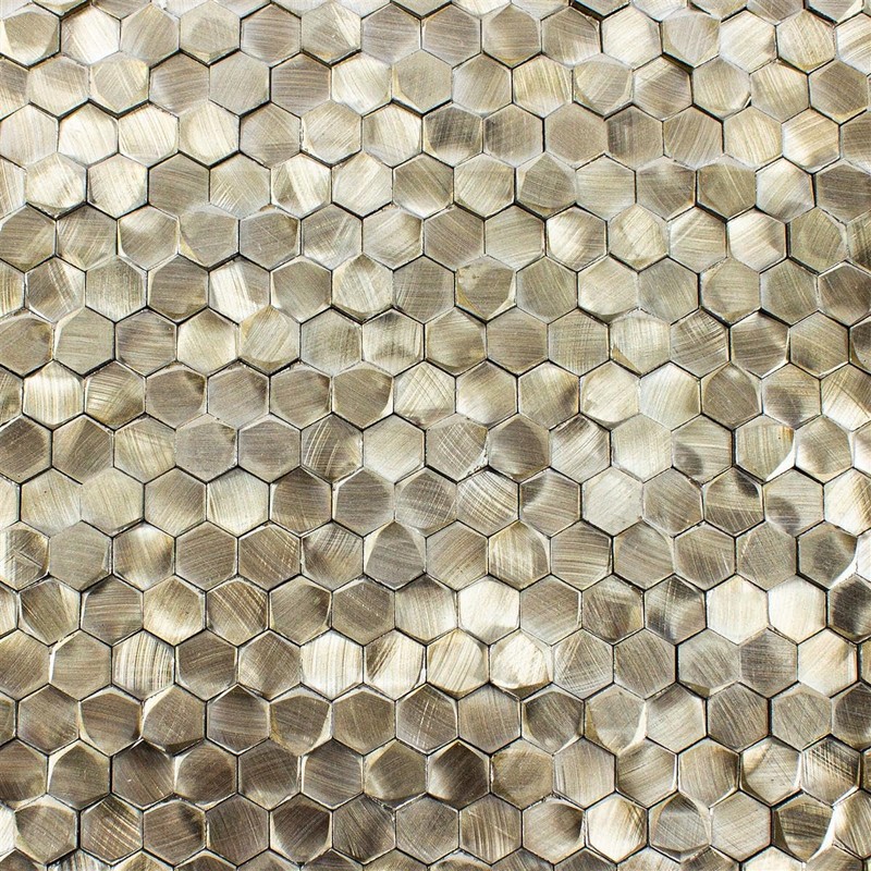 McAllen Gold Aluminium Metal Mosaic Tiles