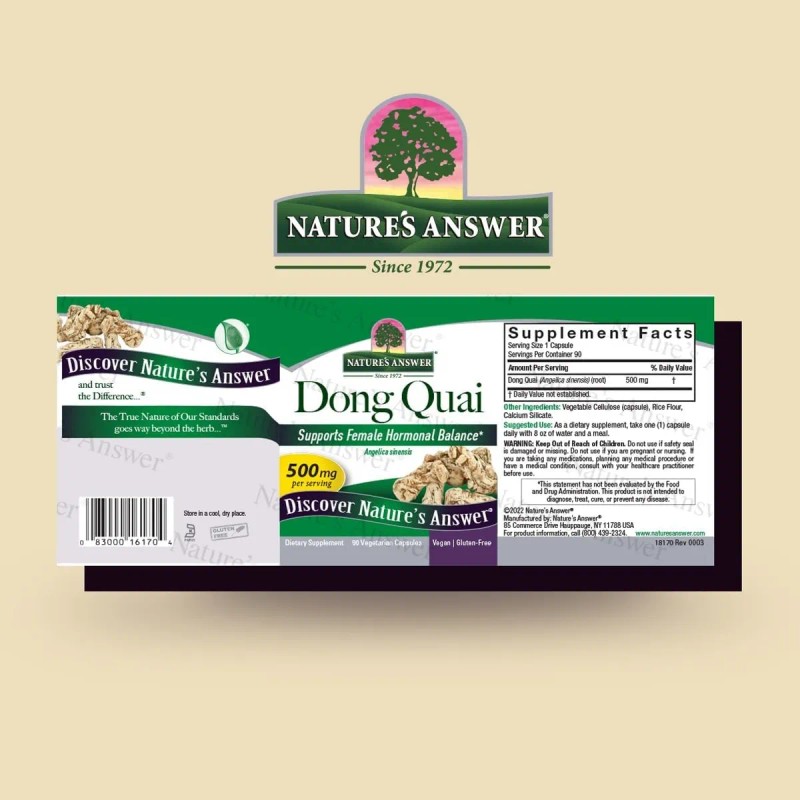 Natures Answer Dong Quai 500 Mg 90caps Vegetarianas Sfn Sin