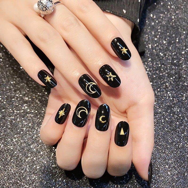 Healeved Starry Moon Nail Charms Thin Nail Art Decoration Friendly