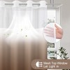 TWLSNCD Extra Long No Hook Ombre Brown Shower Curtain with