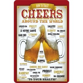 Tin Sign with "Cheers Around the World 300/273