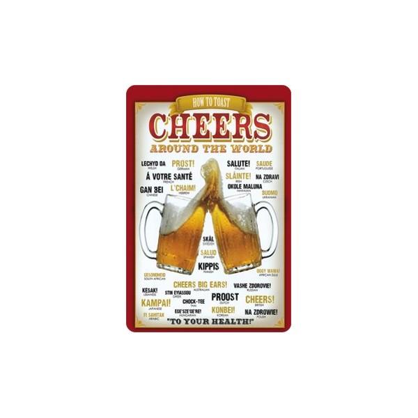 Tin Sign with "Cheers Around the World 300/273