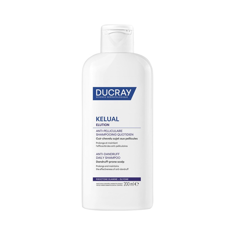 DUCRAY, Kelual Elution Shampoo Reequilibrante, Alternancia Anticaspa, Con Piroctona Olamina