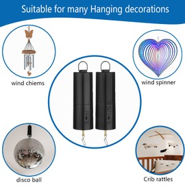 2 Pack Wind Spinner Motor Hanging Display Motor Battery Operated 24 RPM Rotating Motor Multi-Purposes for Wind Spinner Mobile Yard Decor Hanging Ornament Outdoor Sculptures-Medium Speed (2 Pcs Black)