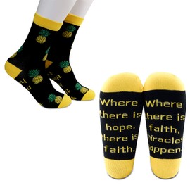 G2TUP IVF Gifts Warrior Pineapple Socks Transfer Day TTC Gift Infertility Awareness (Warrior Pineapple Socks)