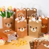 12Pcs Brown Bear Theme Party Favor Bags Bear Shaped Goodie