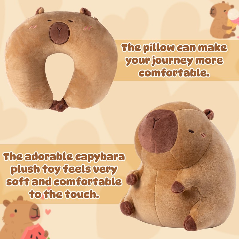 GQIRIL Capy Kids Travel Pillow - 2-in-1 Deformable Neck Pillow,