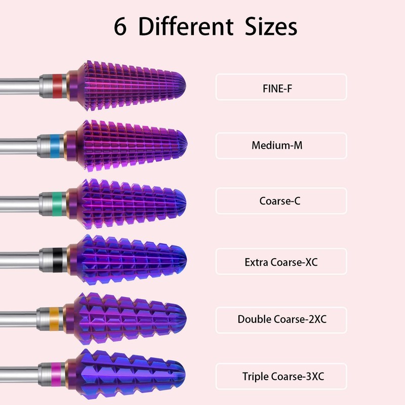 ERUIKA Tungsten Carbide Tornado Nail Drill Bits,3/32'' Two Way Safety