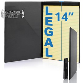 Legal Sized Portfolio, 8.5 x 14 Legal Pad Holder & Portfolio Folder, Professional Legal Size Padfolio for Attorneys, Business Meetings, and Job Interviews