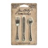 Tim Holtz Idea-ology Silverware Adornments 9/Pack, 2.5 Inch Tall Each,