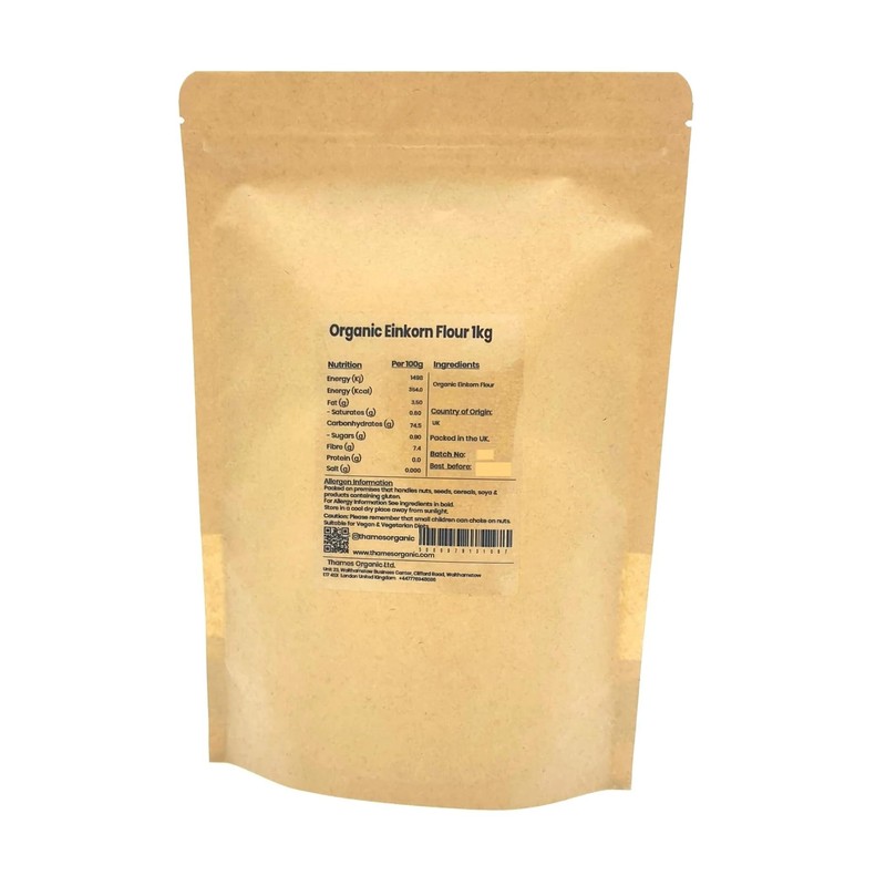 Organic Einkorn Wholemeal Flour-Certified Organic, Non-GMO, Vegan, No Additives, No