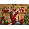WOLADA Christmas Fireplace Backdrop Christmas Backdrops for Photography Christmas Photo