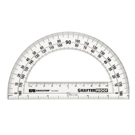 EAI Education 6" ShatterProof Protractor: Clear - Set of 10