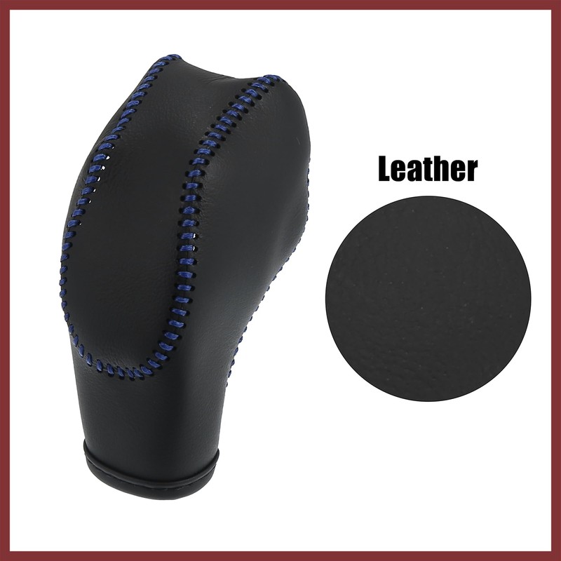 HEROFFIX Car Faux Leather Gear Shift Knob Cover Black with