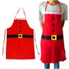 PRETYZOOM Christmas Apron Santa Polyester Kitchen Aprons for Baking and
