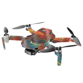 MightySkins Glossy Glitter Compatible with DJI Mini 2 Portable Drone - Lava Water | Protective, Durable High-Gloss Glitter Finish | Easy to Apply, Remove, and Change Styles | Made in The USA