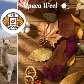 MAGISDU Alpaca Wools Hiking Hunting Hockey Boots Crew Socks for Men Women, Winter Thermal Warm Compression Thick Cushioned