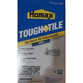 Homax Tub and Tile Refinishing Kit, White, 26 oz, Brush On, Tough as Tile Kit, 1.625 Pound, White(Pack of 1)