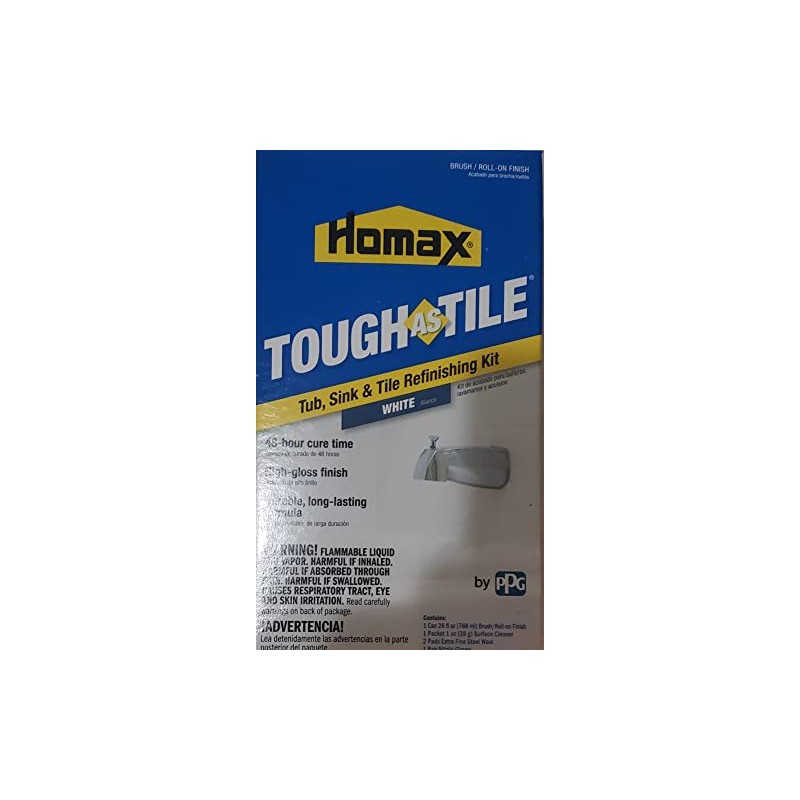 Homax Tub and Tile Refinishing Kit, White, 26 oz, Brush