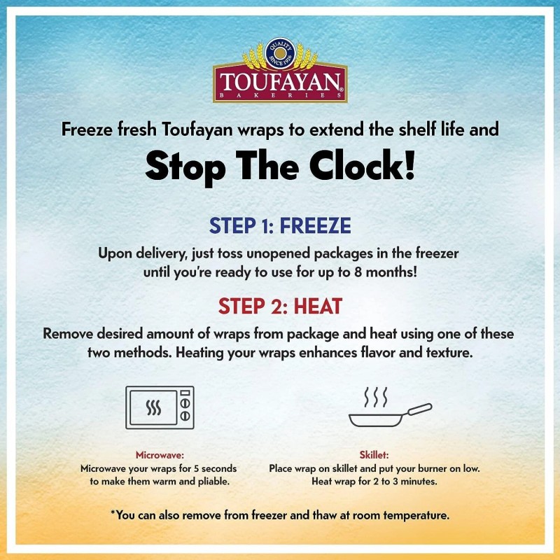 Toufayan Tortilla Wraps Bread Mediterranean Classic Plain 3 Packs Kosher