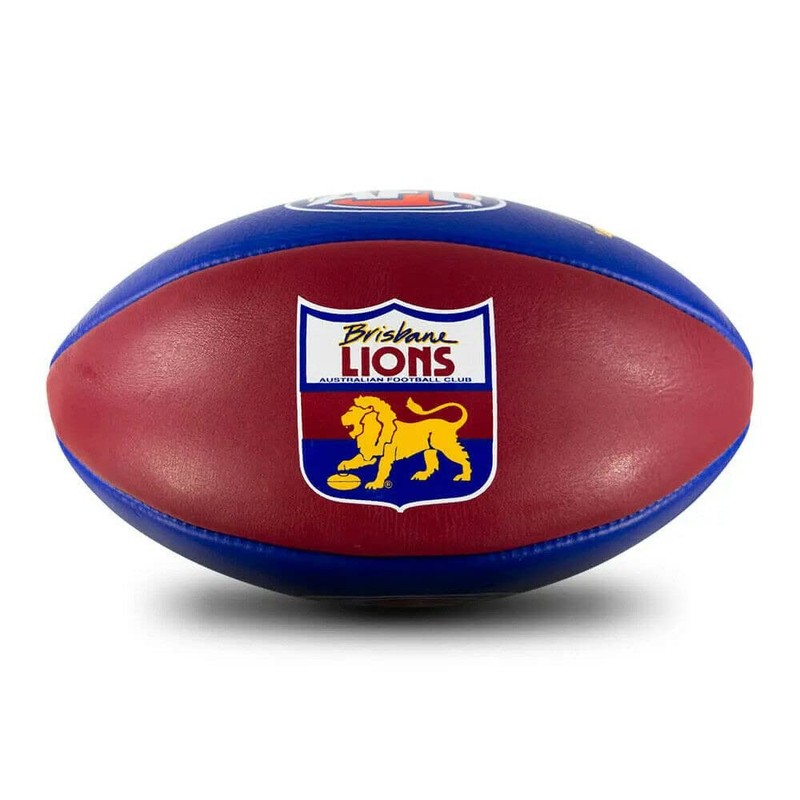 Sherrin Brisbane Lions AFL Club Leather Football, Size 5