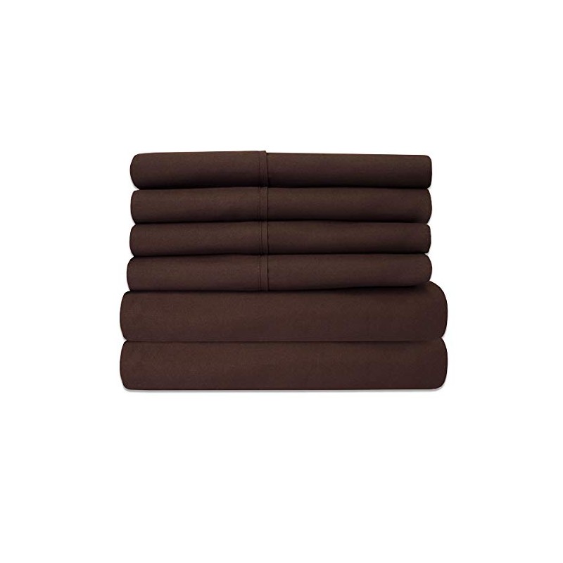 Luxury Home Super-Soft 1600 Series Double-Brushed 6 Pcs Bed Sheets