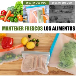 Bolsas Almacenamiento Reutilizables para Alimentos, 24 Piezas de Bolsas Herméticas para Alimentos, Bolsas para Congelar Alimentos, con 3 Tamaños, para Sándwiches, Frutas, Verduras, Aperitivos y Carne