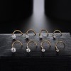 LOYALLOOK 8PCS Gold Nose Rings: Titanium Screw Nose Studs, 1.5mm-3mm,