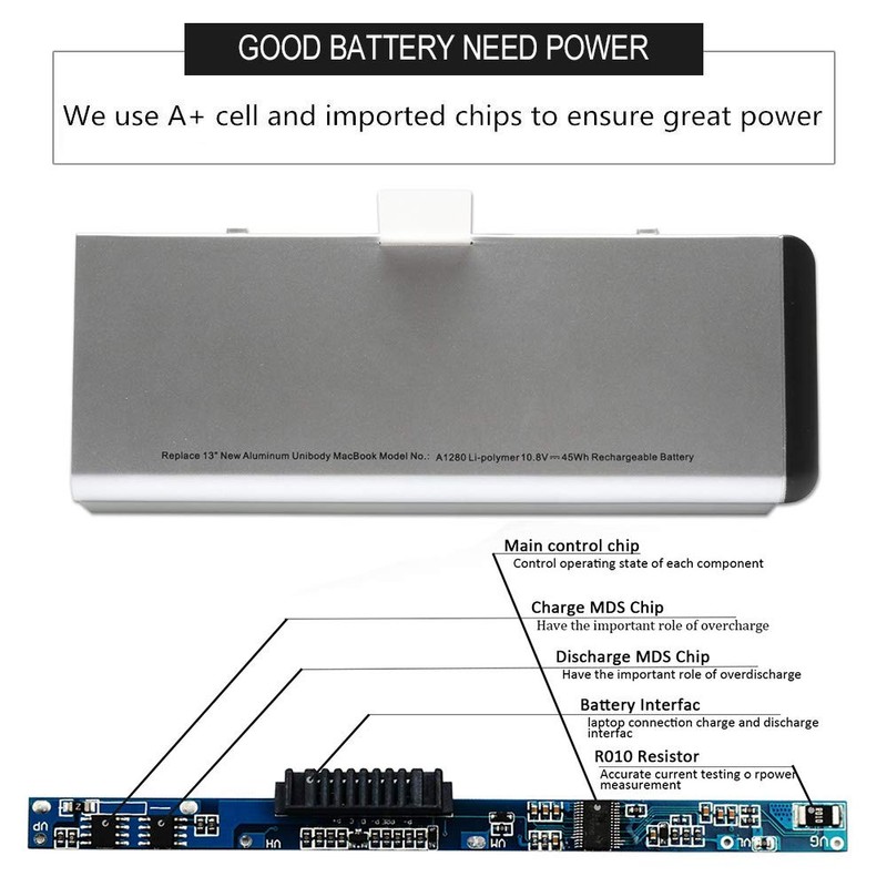 VillaCool A1280 Laptop Battery Compatible with A-pple Mac Book 13