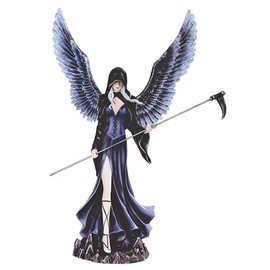 ICE ARMOR 12.25" H Gothic Dark Angel Fairy with Scythe Statue Fantasy Decoration Figurine