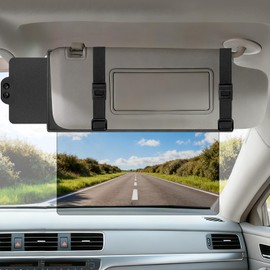 Veharvim Sun Visor Extender for Car (Polarized, UV400, PC Lens, Side Sunshade, Straps&Adjusters), Car Visor Extender Sun Blocker, Visor Extender Attachment, Anti-Glare for Safe Driving(Passenger Side)