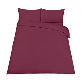 EGYPTO Polycotton Wine Single Duvet Cover Set - Soft, Breathable Anti-Allergic Bedding Set - with Comfortable Pillow Case for Bed (Single, Wine)