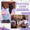 Silkfly 3 Pcs Clear Backpack Transparent PVC Clear Bookbag with