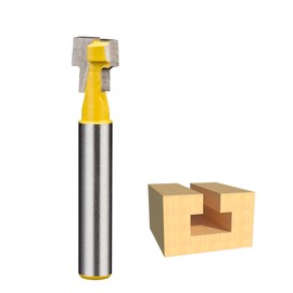 HUHAO Keyhole Router Bits 1/4" Shank, T Slot Cutter Set Router Bits, Blade Diameter 3/8", Cutting Woodworking T Track Slotting Cutter for Wood Hex Bolt Milling Cutter Home DIY