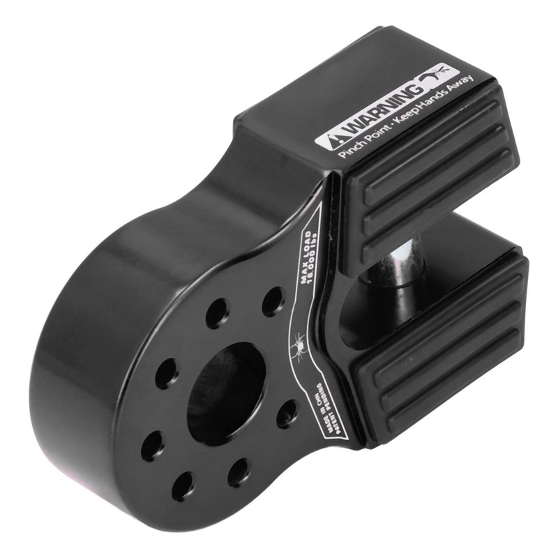 Flat Winch Shackle Mount with 16000LB Rubber Side Guard, Aluminum