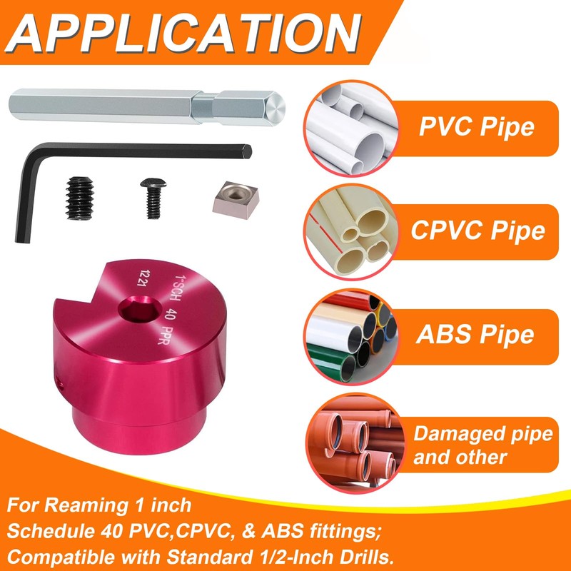 PPR100 PVC Pipe Reamer 1-Inch Aluminum Head - For Schedule