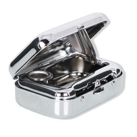 Cansybil Mini Compact Portable Ashtray, Stainless Steel Table-top Ash Tray, Creative Fashion Personality Small Car Ashtrays with Lid for Outdoor Travelling Camping