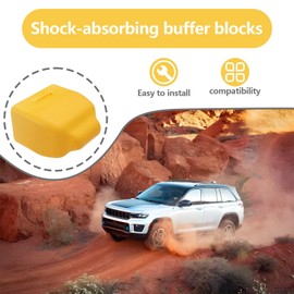 eMagTech Pack of 2 Front Stop Buffer Compatible with Jeep Grand Cherokee WJ 2001 2002 2003 2004 82 x 72.2 x 49.8 mm Polyurethane Front Suspension Arm Bump Stop Yellow