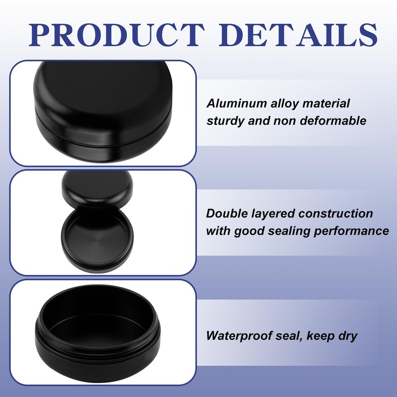 eModwey Sturdy Stash Metal Tin, Airtight, Waterproof, Diameter 52 x