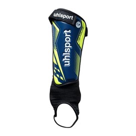 uhlsport Tibia Plate Pro, Unisex Youth Football Shin Guards, Azul Marino/Amarillo Fluo, XL -