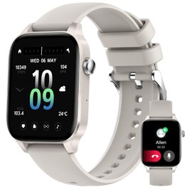 HXQHSTBG Smart Watch for Women with Calls, 1.85 Inch Men's Smart Watch with Sleep Monitor, 120+ Sports Digital Watch with Pedometer for Android iOS, IP68 (Grey)