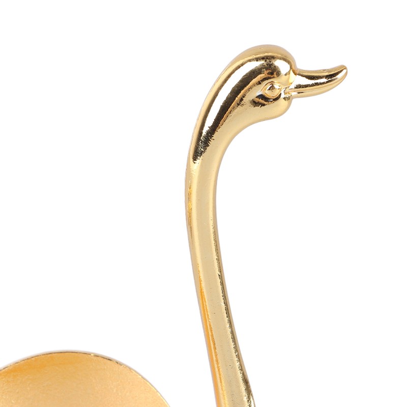 Coffee Spoon Holder Elegant Swan Shaped Alloy Mirror Polish Rich