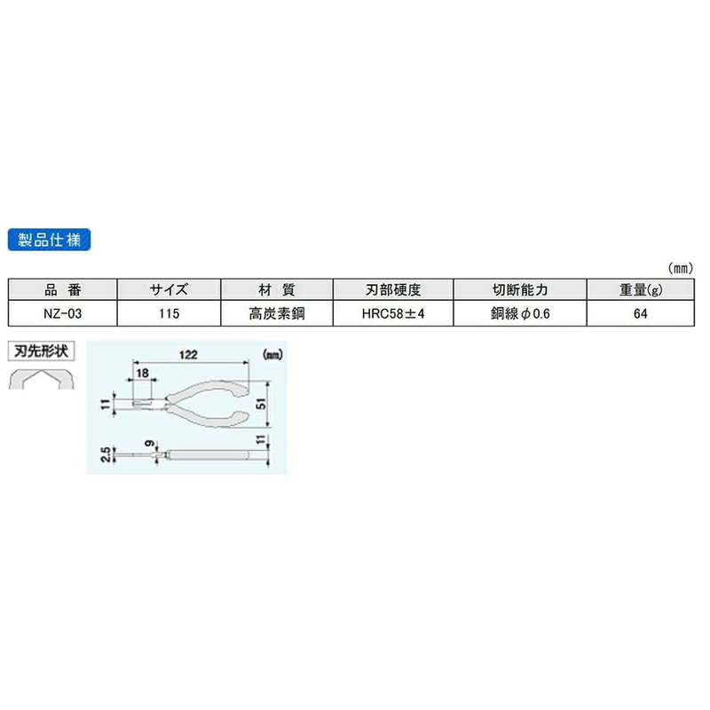 Engineer NZ03-8696 ESD Chip Cutter 4.5 inches (115 mm) [3688097]