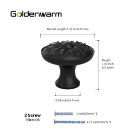 goldenwarm 10 Pack Black Knobs Black Drawer Knobs Black Door Knobs Black Cabinet Knobs Cupboard Door Knobs Wardrobe Knobs Black Cupboard Knobs Vintage Drawer Knobs