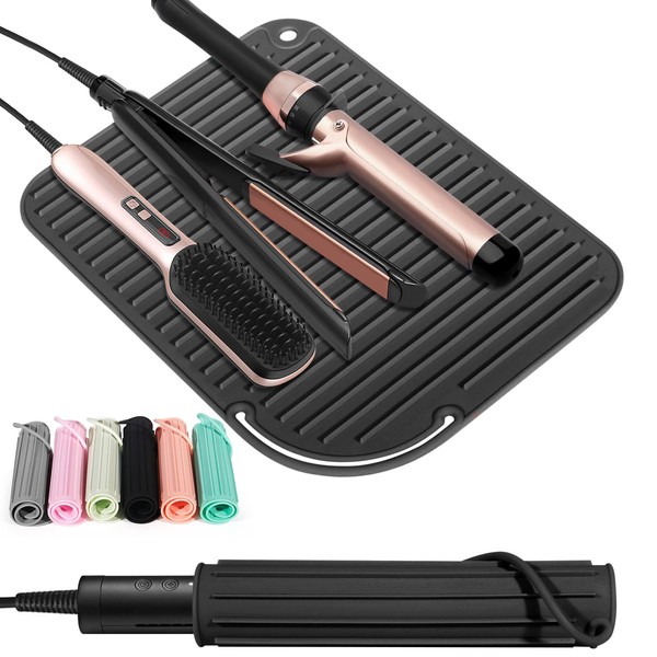 Quccefods 2 Pack Heat Resistant Mat Large Silicone Hot Hair