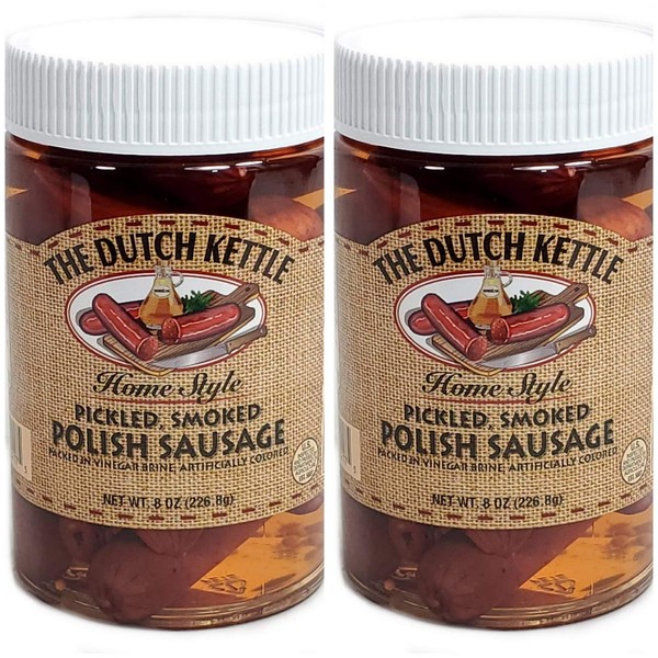 The Dutch Kettle Polish Sausage Pickled Smoked Home Style 2-8 Oz. Jars