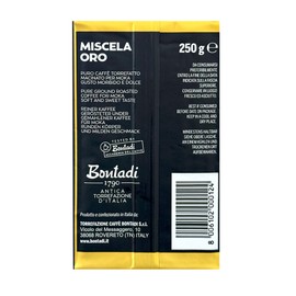 Bontadi Café Molido Italiano Miscela Oro 250g – Mezcla arábica con toque de Robusta – Sabor Equilibrado