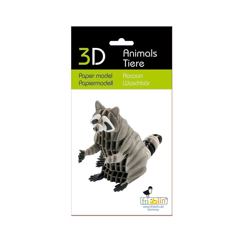 Fridolin 3D Paper Model - Raccoon