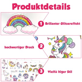 Unicorn Sticker with Glitter Effect, Over 160 Unicorn Glitter Stickers Stickers, Glitter Sticker Girls, Unicorn Gift School Girl Unicorn School Cone Girls Filling